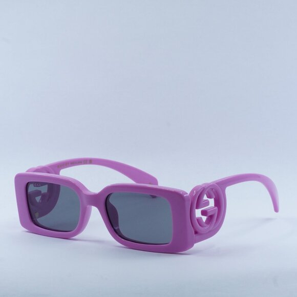 Gucci GG1325S 006 Sunglasses Pink Rectangle Frame, Grey Lenses - Picture 3 of 12